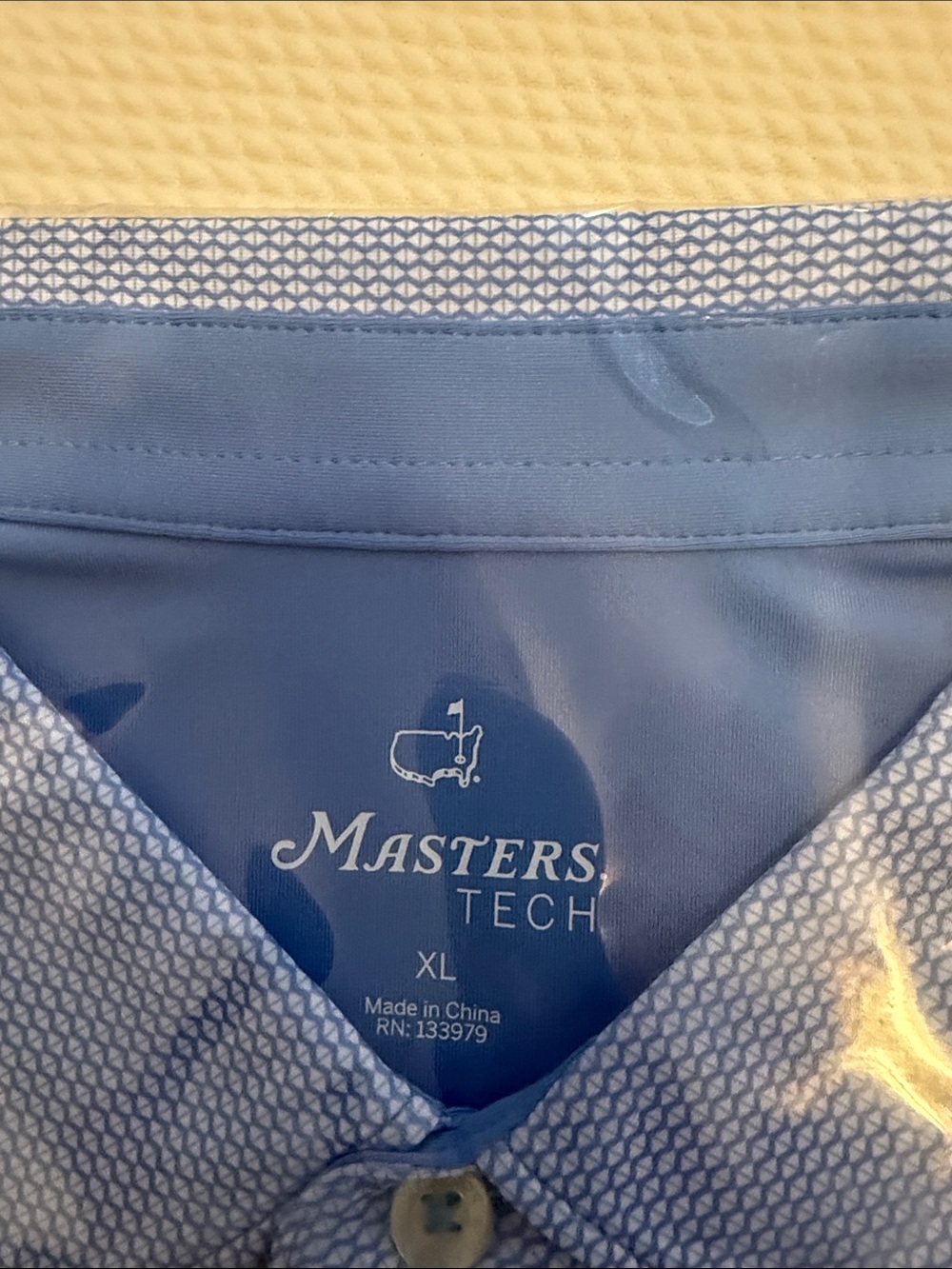 NWT Masters Light Blue Patterned Men's Golf Polo with Embroidered Logo - Picture 4 of 5
